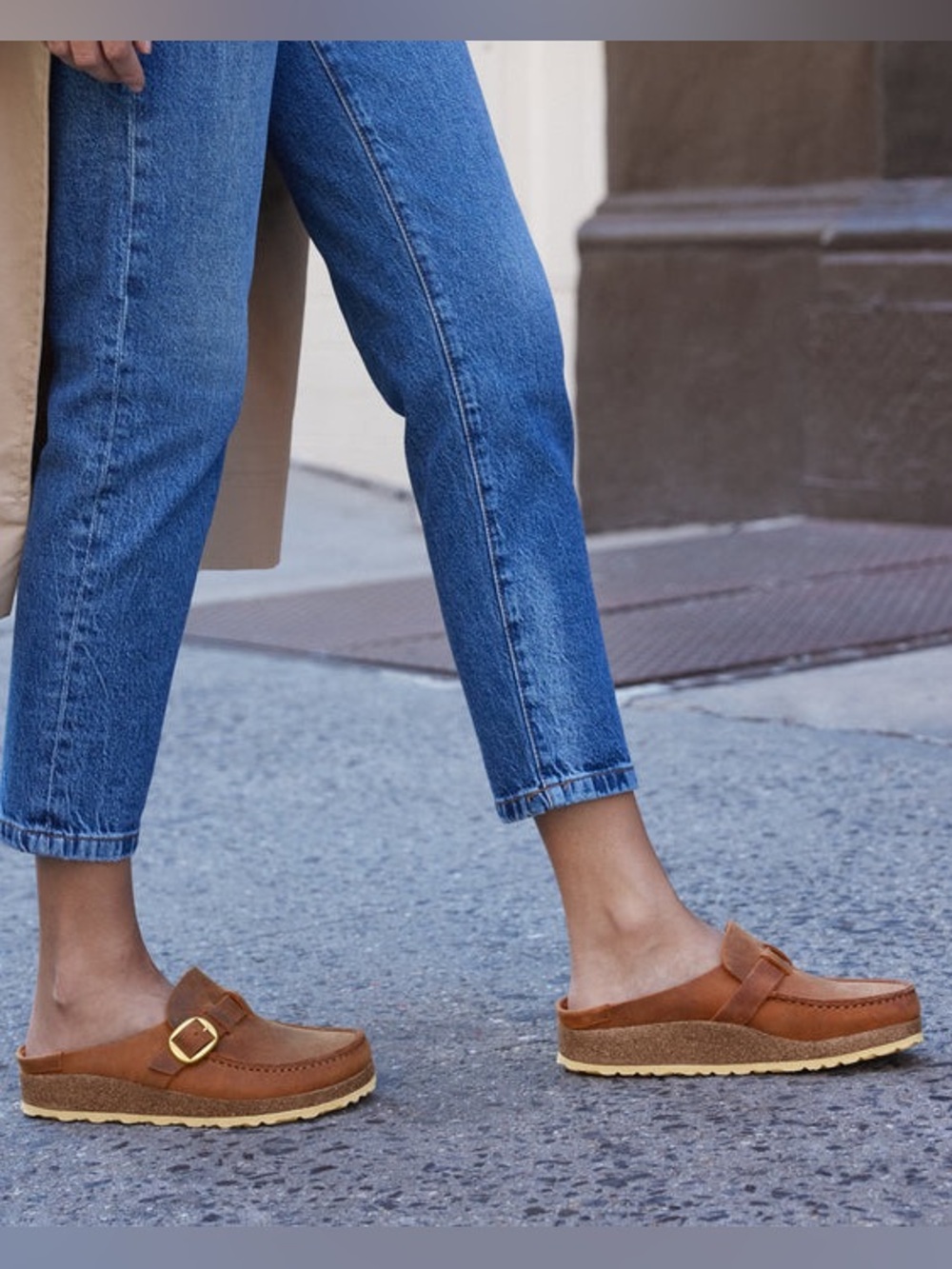 BIRKENSTOCK BUCKLEY OILED LEATHER CLOGS IN COGNAC 37 6
